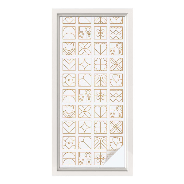 Vinduesfolie mod indkig med glasmaleri Geometrisk kærlighed