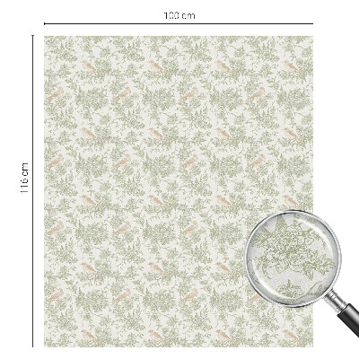 Vinduesfolie mod indkig med glasmaleri Fugleplanter