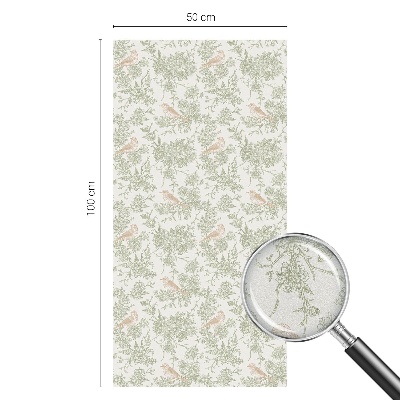 Vinduesfolie mod indkig med glasmaleri Fugleplanter