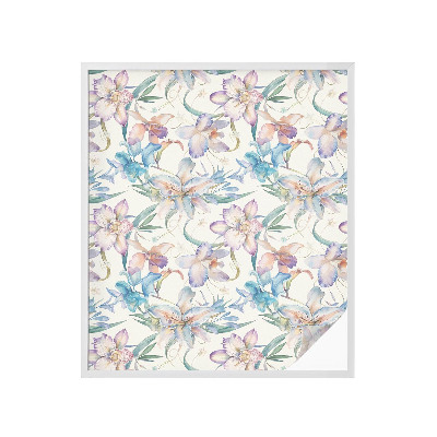 Vinduesfolie mod indkig med glasmaleri Blomstermotiv