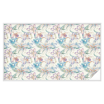 Vinduesfolie mod indkig med glasmaleri Blomstermotiv