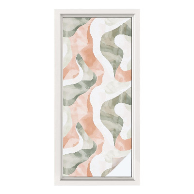 Mælkehvid vinduesfolie med motiv Farverige bølger