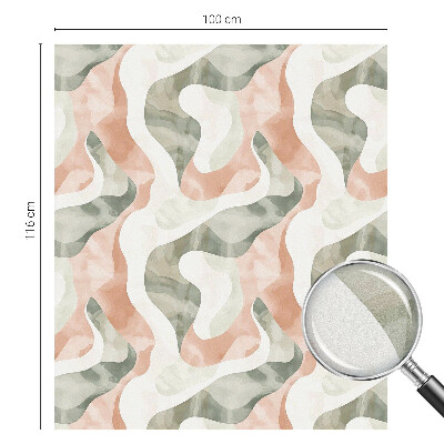 Mælkehvid vinduesfolie med motiv Farverige bølger