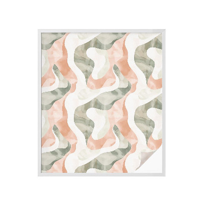 Mælkehvid vinduesfolie med motiv Farverige bølger