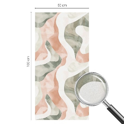 Mælkehvid vinduesfolie med motiv Farverige bølger