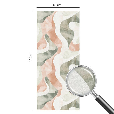 Mælkehvid vinduesfolie med motiv Farverige bølger