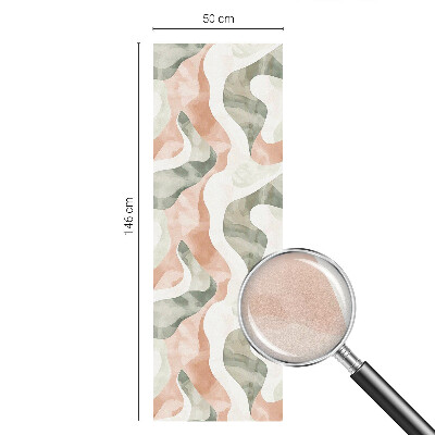 Mælkehvid vinduesfolie med motiv Farverige bølger