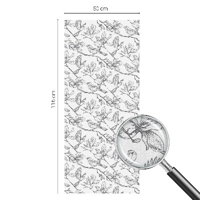 Selvklæbende vinduesfolie Fugle og blomster