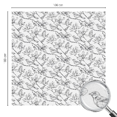 Selvklæbende vinduesfolie Fugle og blomster