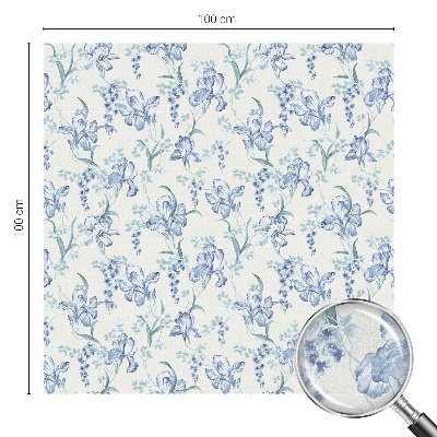 Vinduesfolie med mønster til afskærmning Blå blomster