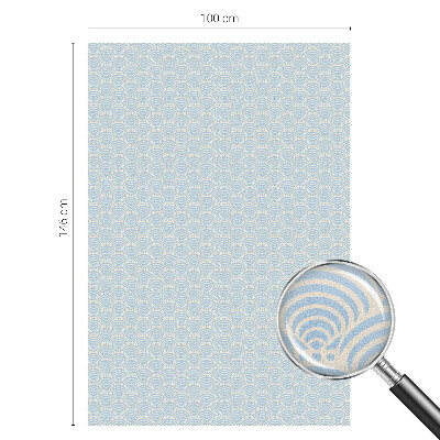 Mælkehvid vinduesfolie med motiv Japanske bølger