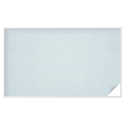 Mælkehvid vinduesfolie med motiv Japanske bølger