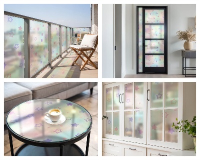 Vinduesfolie med mønster til afskærmning Regnbuemønstre