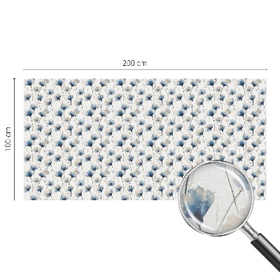 Mælkehvid vinduesfolie med motiv Blå blomster