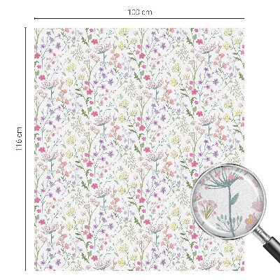 Vinduesfolie mod indkig med glasmaleri Blomstereng