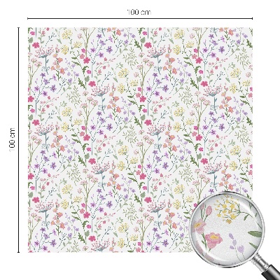 Vinduesfolie mod indkig med glasmaleri Blomstereng