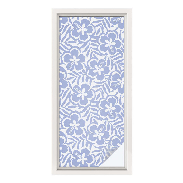 Vinduesfolie mod indkig med glasmaleri Hibiscusblomster