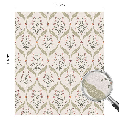 Mælkehvid vinduesfolie med motiv Blomstermønster