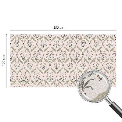 Mælkehvid vinduesfolie med motiv Blomstermønster