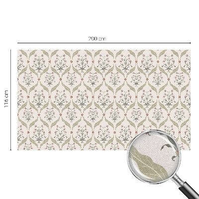 Mælkehvid vinduesfolie med motiv Blomstermønster