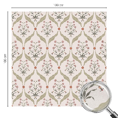 Mælkehvid vinduesfolie med motiv Blomstermønster