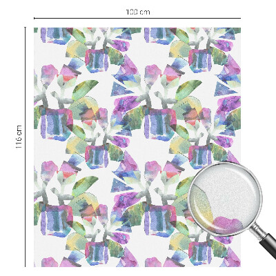 Vinduesfolie mod indkig med glasmaleri Farverig abstraktion