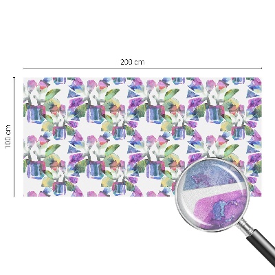 Vinduesfolie mod indkig med glasmaleri Farverig abstraktion