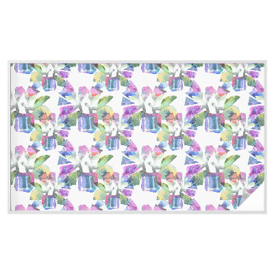 Vinduesfolie mod indkig med glasmaleri Farverig abstraktion