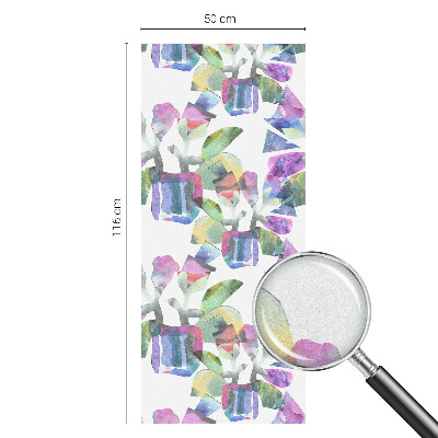 Vinduesfolie mod indkig med glasmaleri Farverig abstraktion