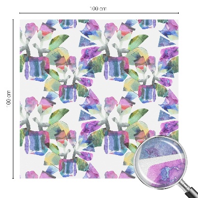 Vinduesfolie mod indkig med glasmaleri Farverig abstraktion