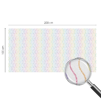 Mælkehvid vinduesfolie med motiv Regnbuelinjer