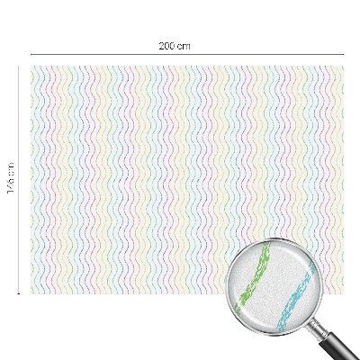 Mælkehvid vinduesfolie med motiv Regnbuelinjer