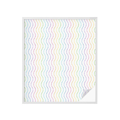 Mælkehvid vinduesfolie med motiv Regnbuelinjer