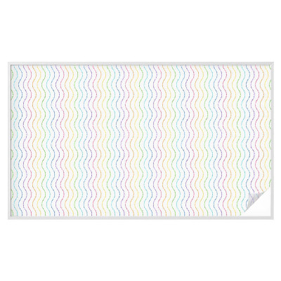 Mælkehvid vinduesfolie med motiv Regnbuelinjer