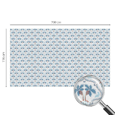 Vinduesfolie med mønster til afskærmning Blå palmer