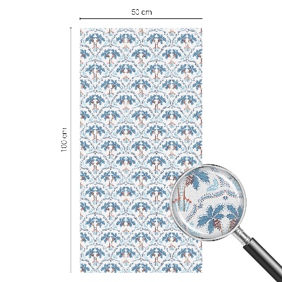 Vinduesfolie med mønster til afskærmning Blå palmer