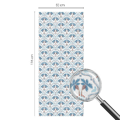 Vinduesfolie med mønster til afskærmning Blå palmer