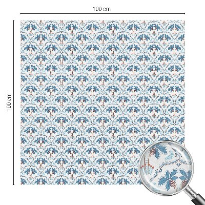 Vinduesfolie med mønster til afskærmning Blå palmer