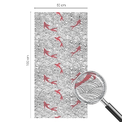 Mælkehvid vinduesfolie med motiv Bølget mønster