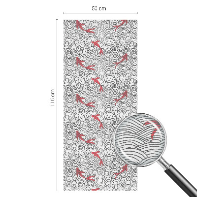 Mælkehvid vinduesfolie med motiv Bølget mønster