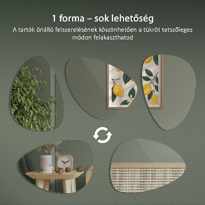 Organisk spejl uden ramme til væggen