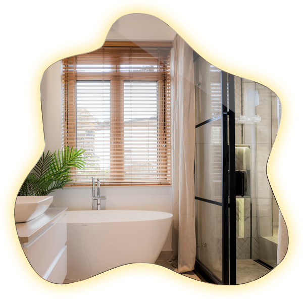 Spejl i form af en klatter LED-belyst