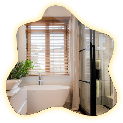 Spejl i form af en klatter LED-belyst