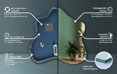 Spejl i form af en klatter LED-belyst