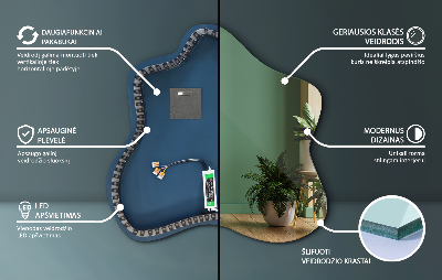 Spejl i form af en klatter LED-belyst