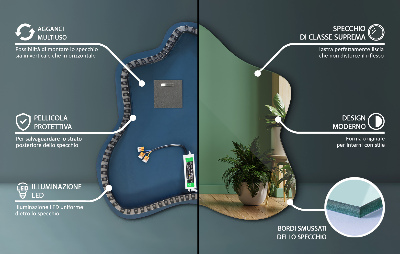 Spejl i form af en klatter LED-belyst