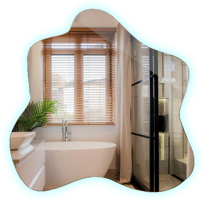 Spejl i form af en klatter LED-belyst