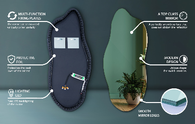 Spejl asymmetrisk innovativ med LED