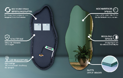 Spejl asymmetrisk innovativ med LED
