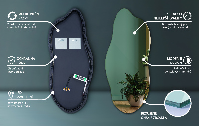 Spejl asymmetrisk innovativ med LED